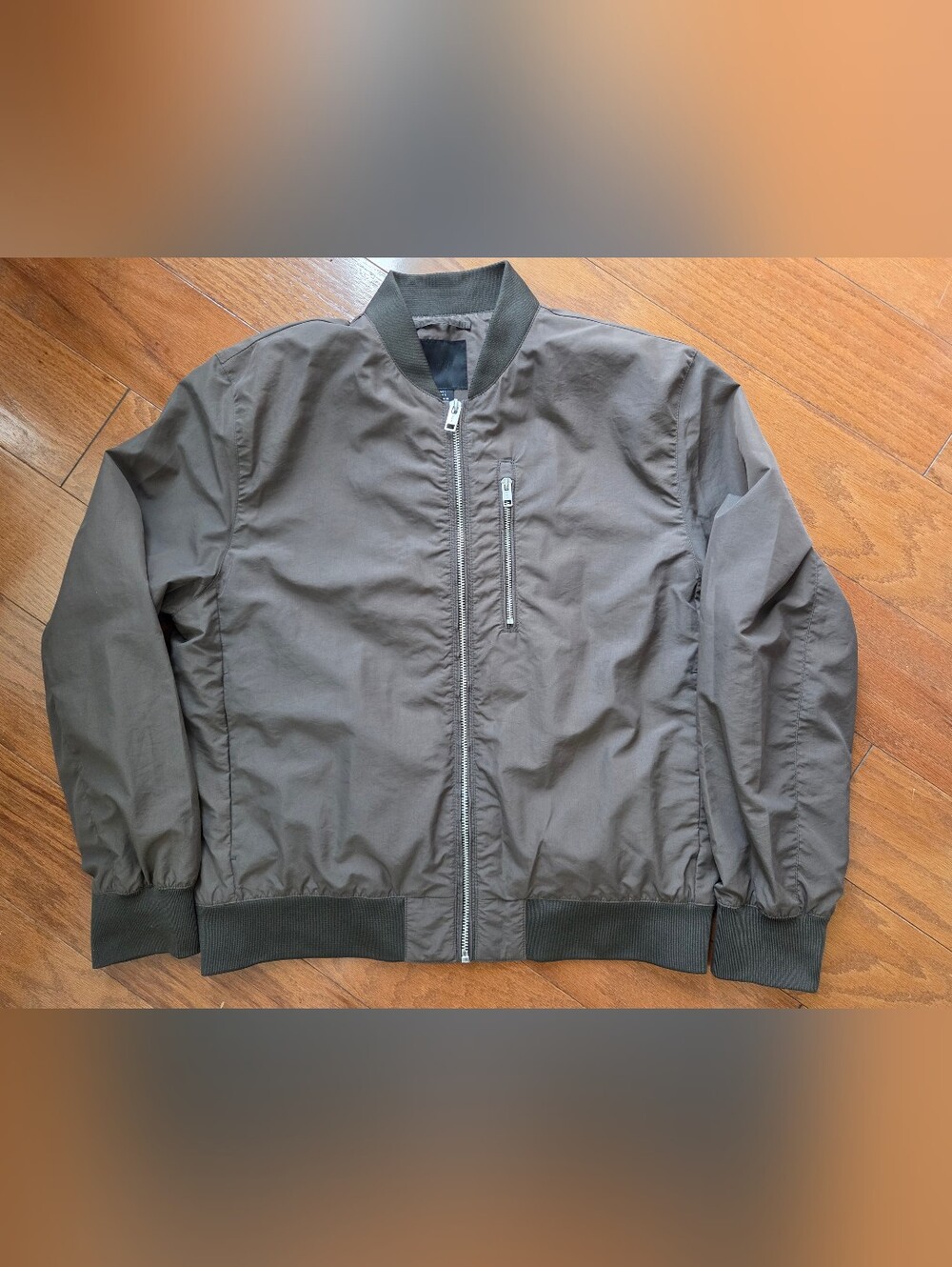 H&M Olive Green Lightweight Bomber Jacket Men's Size L